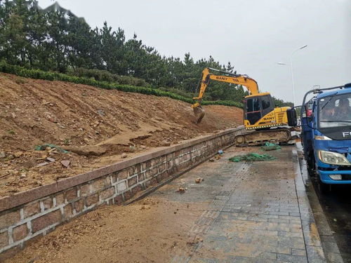 園林中心冒雨施工 加速推進(jìn)城區(qū)綠化工程